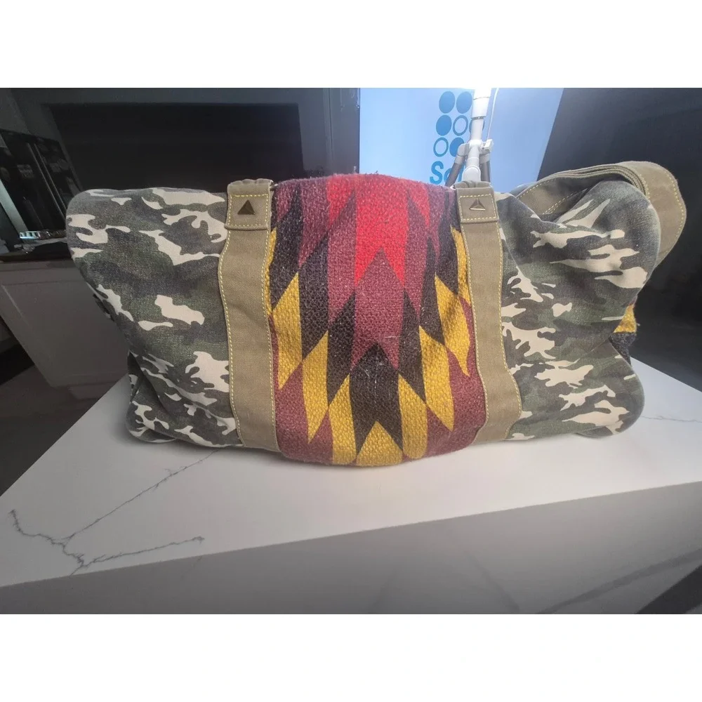 Tigerbear Republik Camo Southwestern Tapestry Duffel Bag Travel Weekender Gym